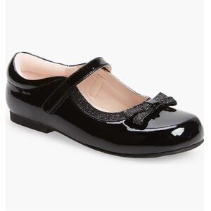 Nina Mallory Glitter Bow black patent Mary Jane toddler size 7